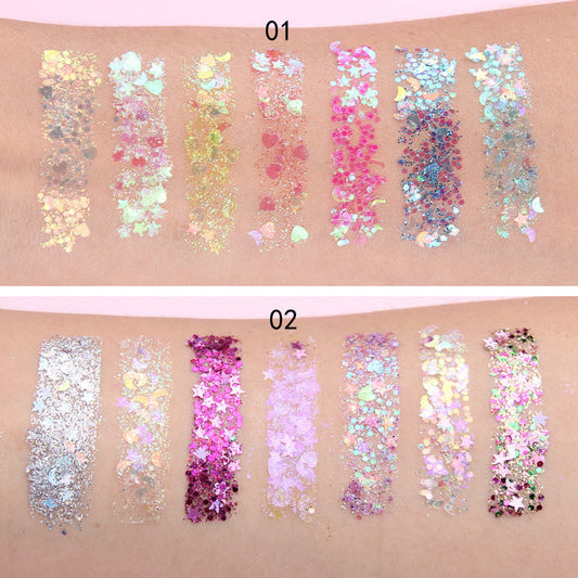 Creative Seven Color Glitter Powder Eyeshadow Palette