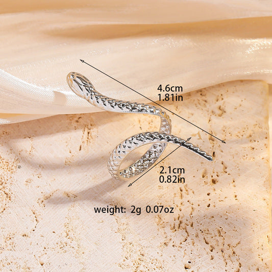 European And American Fashion Punk Goth Style Ring Snake-shaped Opening