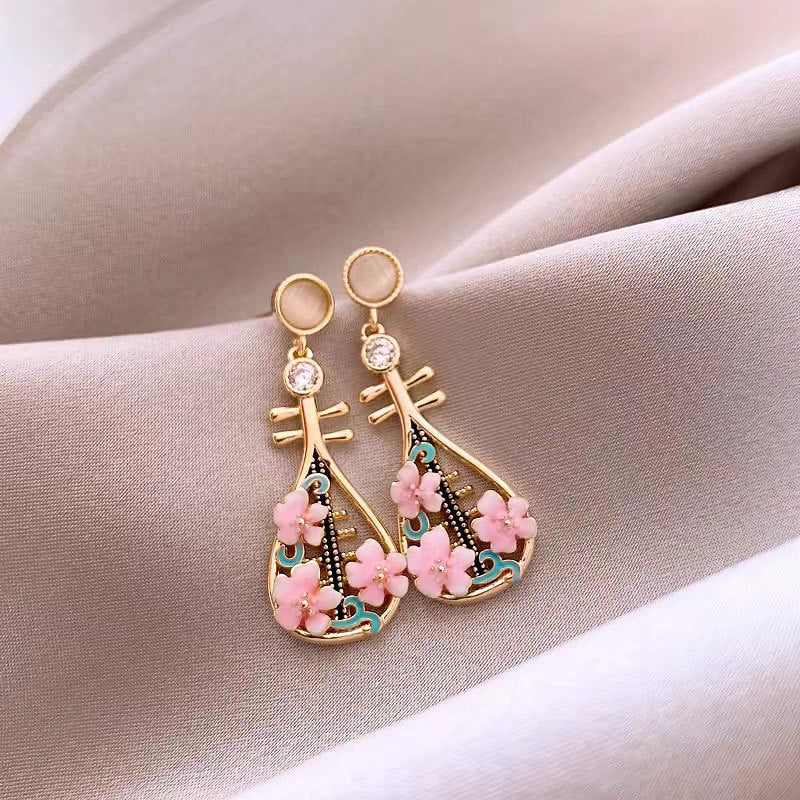 Chinese Style Pipa Flower New Chinese Style Cool Wind Earrings