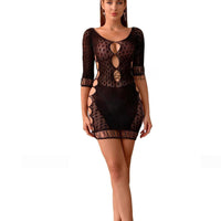 Plus Size Seduction Polka Dot Hollow Hip Skirt