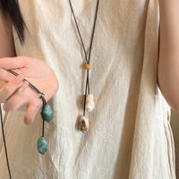 Bohemian Style Ceramic Necklace Female Geometric Shape