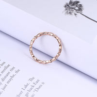 Women's Fashion Simple Inlaid Zircon Rose Gold Plated Ring