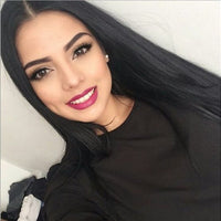 Black long straight hair wig cover