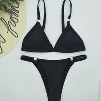 Solid color triangle bikini