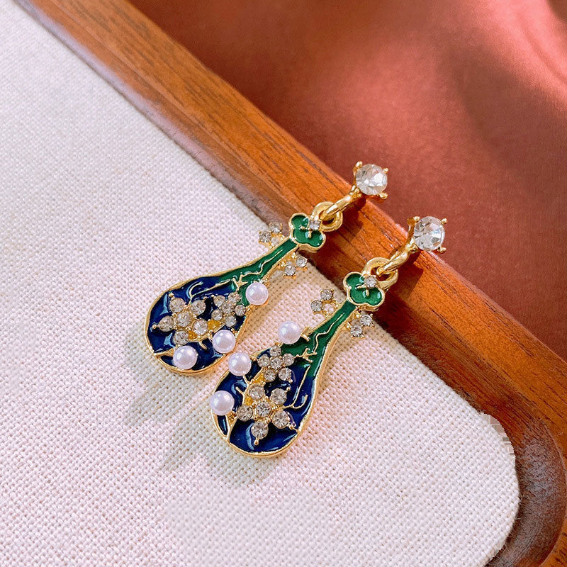 Chinese Style Pipa Flower New Chinese Style Cool Wind Earrings
