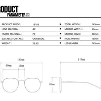 European And American Double Beam Small Frame Sunglasses All-matching