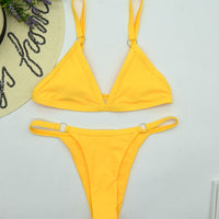 Solid color triangle bikini