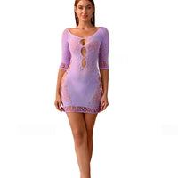 Plus Size Seduction Polka Dot Hollow Hip Skirt