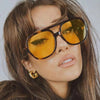 Retro Double Beam Ocean Lens Stylish Large Frame Sunglasses