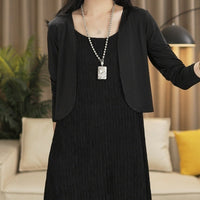 Draping Slim Fit All-match Pleated Dress