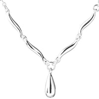 Women's Water Drop Curved Copper Necklace