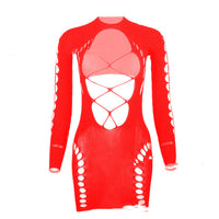 Long Sleeve Chest Hollow Sheath Skirt