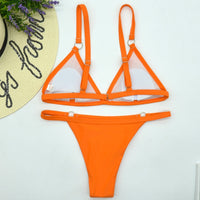 Solid color triangle bikini