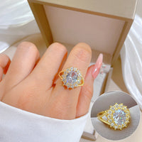 Geometric Diamond Ball Ring Women