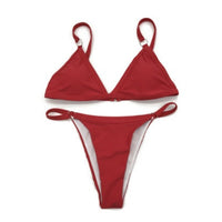 Solid color triangle bikini