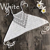 Sexy hand hook knitted halter neck wrapped chest bikini