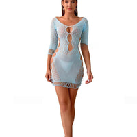 Plus Size Seduction Polka Dot Hollow Hip Skirt