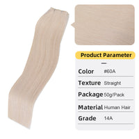 Second Generation Hand-knitted Hair Weft White Hair Extension Braid Real Hair