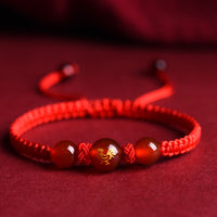 Zodiac Red Rope Bracelet Natural Red Agate
