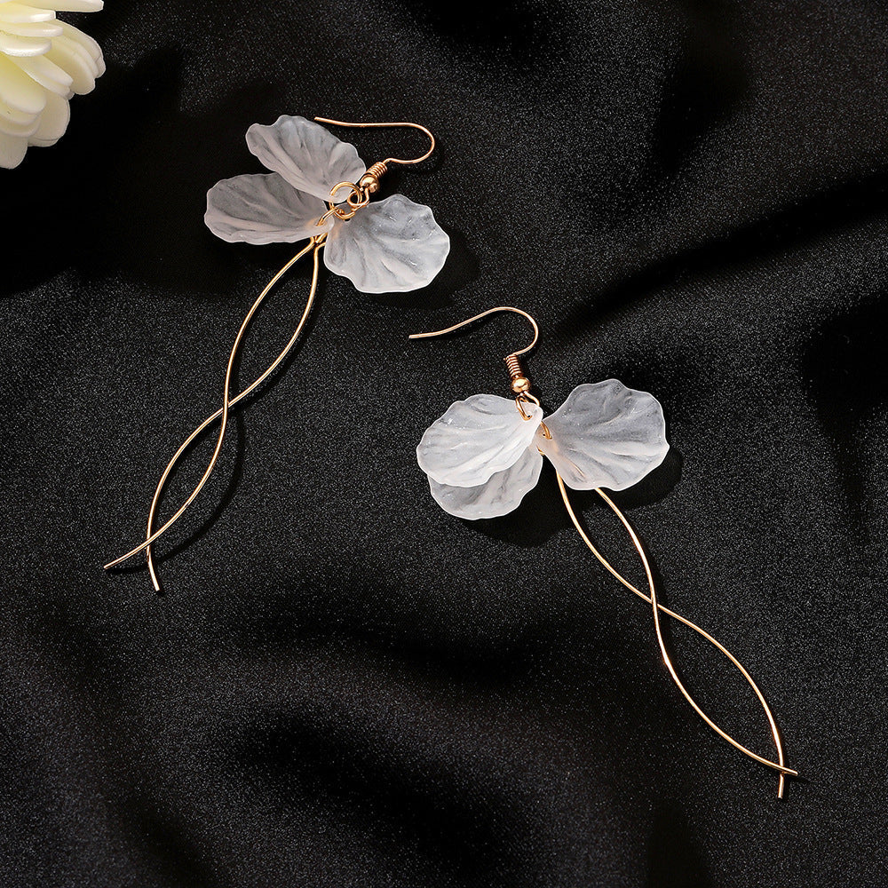 Ice Flower Tassel Earrings Long