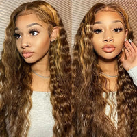 Lace Wig Medium Small Volume Highlight Gradient Long Curly Hair