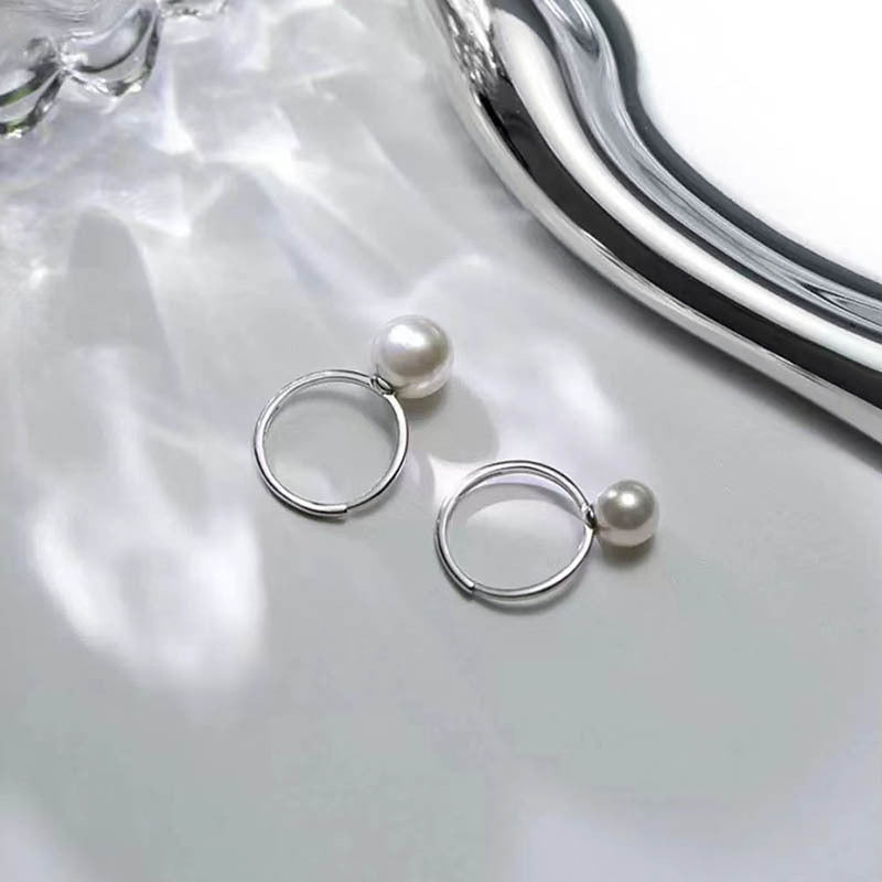Female Sweet And Simple Open-end Pearl Ring