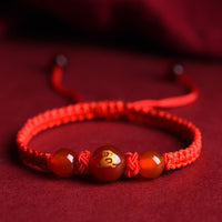 Zodiac Red Rope Bracelet Natural Red Agate