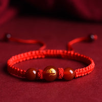 Zodiac Red Rope Bracelet Natural Red Agate