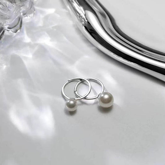 Female Sweet And Simple Open-end Pearl Ring