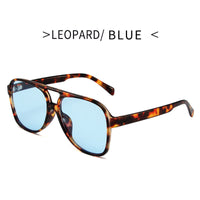 Retro Double Beam Ocean Lens Stylish Large Frame Sunglasses