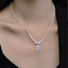 Ocean Blue Water Drop Pearl Necklace For Women