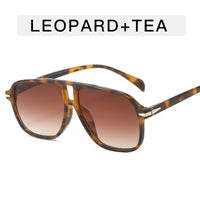 Double Beam Toad Retro Flying Leopard Print Stylish Sunglasses