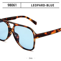 Retro Double Beam Ocean Lens Stylish Large Frame Sunglasses