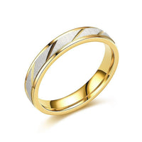 Popular Design 18K Gold Titanium Steel Couple Ring