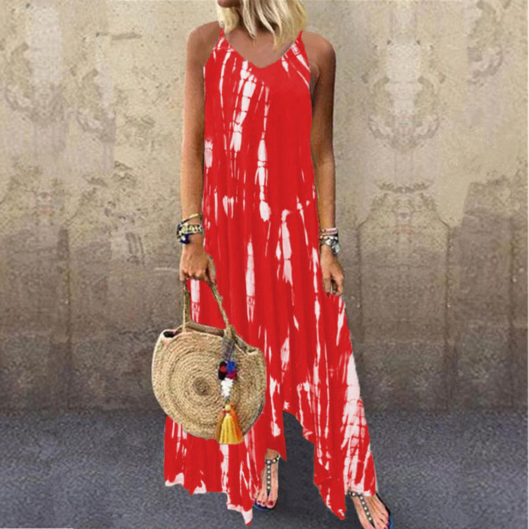 Irregular Tie-dye Pocket Dress